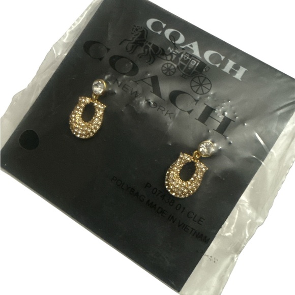 Coach Gold Crystal Earrings - Picture 2 of 4